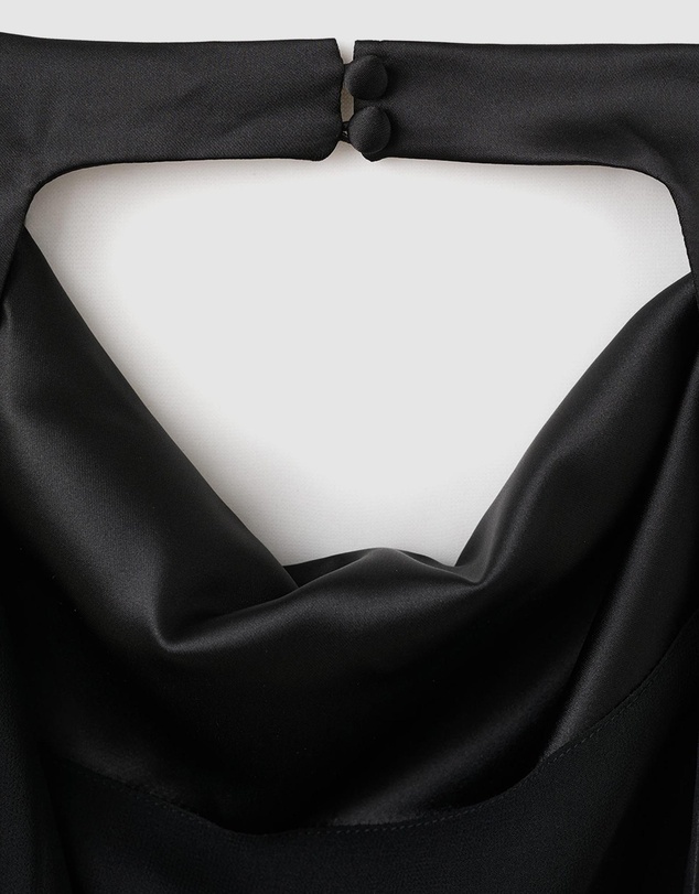 M.N.G - Draped Neck Satin Top