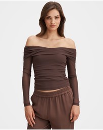 Forever New - Gigi Mesh Twist Bardot Top