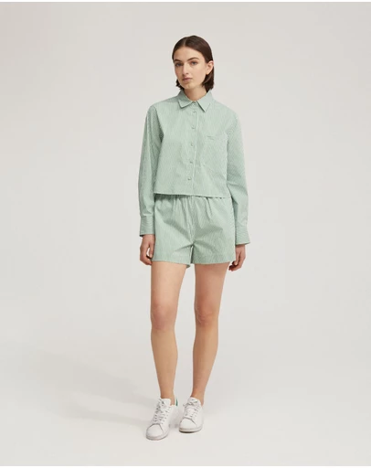 Oxford - Carrie Crop Striped Shirt