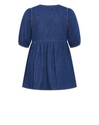 City Chic - Tie Mini Denim Dress