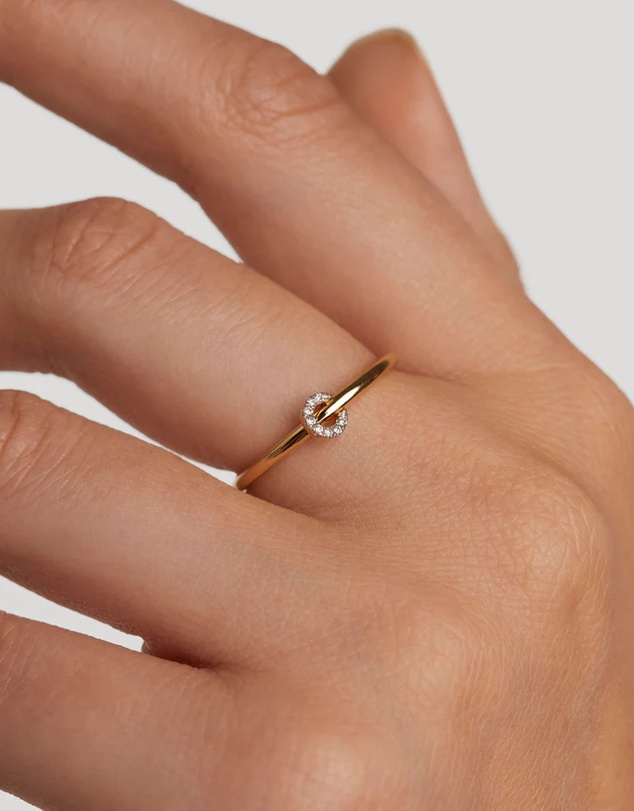 PDPAOLA - Diamonds and Gold Loop Ring