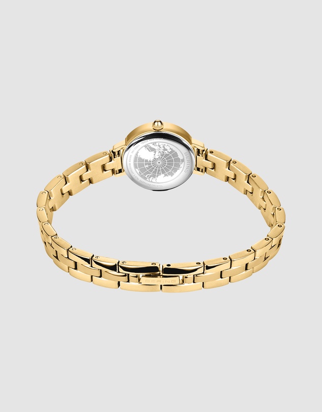 Bering - Bering Classic Ladies 26mm White Dial Gold Strap Watch