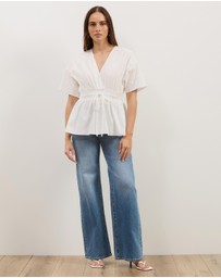 Atmos&Here - Elis Cotton Gathered Waist Top
