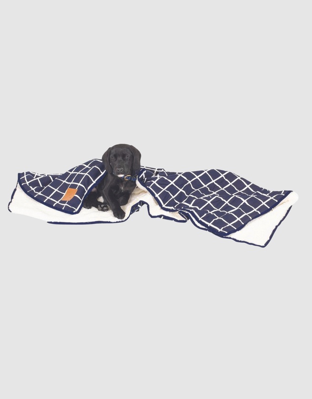 Mog & Bone - Fleece Blanket - Navy Check Print