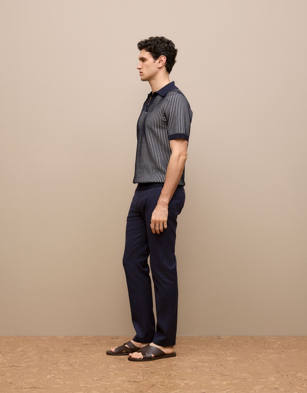 Trenery - Tailored Fit Dobby Twill Pant in Navy