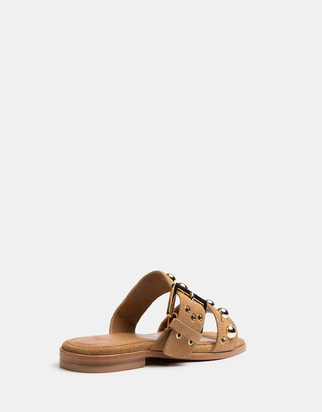 Wittner - Dixee Flat Sandal Dark Sand Suede