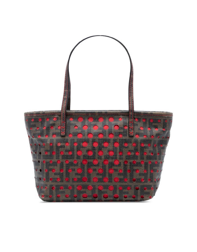 Fendi - Pre-Loved Small Perforated Zucca Spalmati Roll Tote