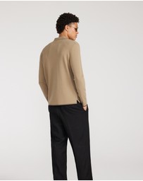 Calibre - Tipped Edge Long Sleeve Polo Sand
