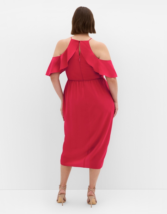 City Chic - Love Siren Ruffle Shoulder Dress