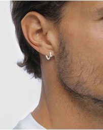 Kuzzoi - ICONIC EXCLUSIVE - Earrings Male Creole Star 925 Sterling Silver