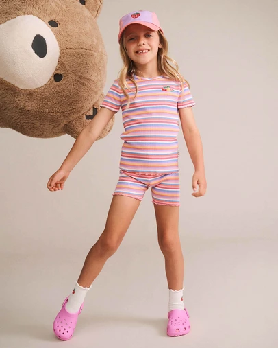 Huxbaby - Tropical Stripe Bike Shorts - Babies-Teens