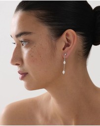 Najo - Tidal Whisper Silver Double Pearl Earring