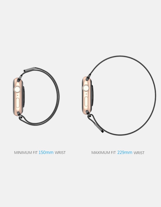 Friendie - Stainless Steel Woven Mesh Loop Band - The Melbourne - Apple Watch Compatible