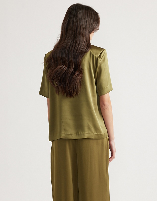 Decjuba - Noah Shoulder Pad Satin Top