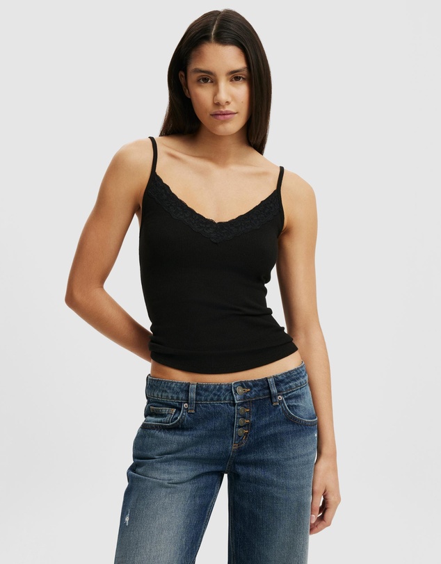 Cotton On - Lace Trim Longline Cami