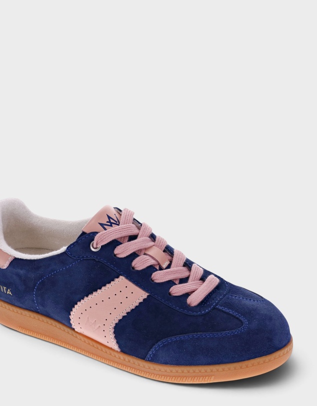 Mia Vita - Ramona II Lace-Up Casual Sneaker - Royal Blue/Blush