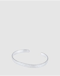 Kuzzoi - ICONIC EXCLUSIVE - Bracelet Beaten Massiv Bangle 925 Sterling Silver