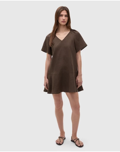 Seed Heritage - Core Linen Flutter Mini Dress