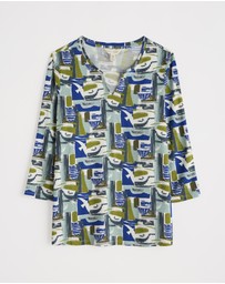 Seasalt - Seasalt Cornwall Green 3/4 Kellow Top
