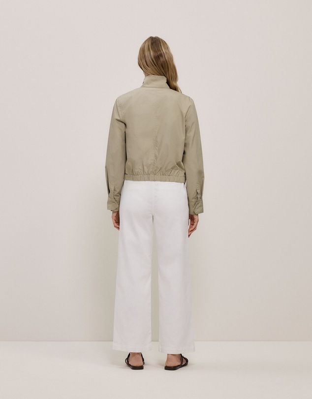 Trenery - Funnel Neck Bomber Jacket in Olive Brown