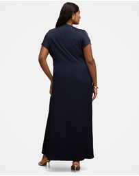 Forever New Curve - Genevieve Curve Satin Drape Maxi Dress