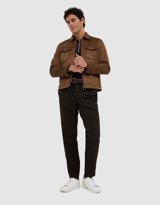 Politix - Reece Faux Suede Trucker Jacket