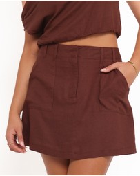 Petal & Pup - Shaw Mini Skort - Chocolate Brown