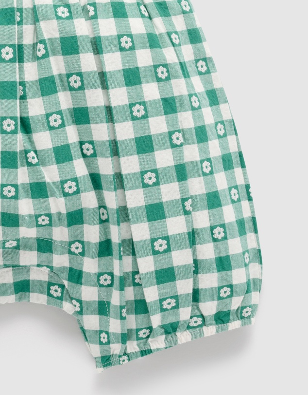 Purebaby - Gingham Overall Bodysuit-Kids-Babies