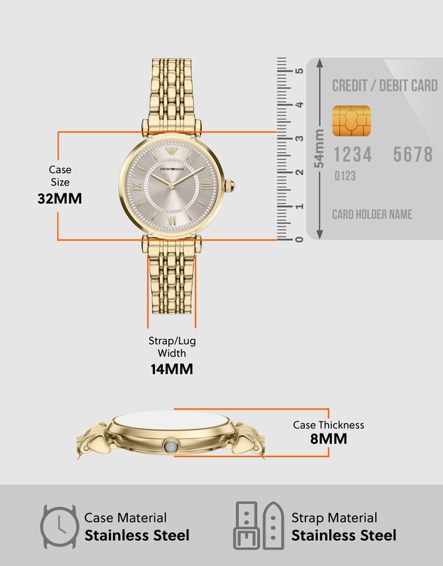 Emporio Armani - Gold Tone Analogue Watch