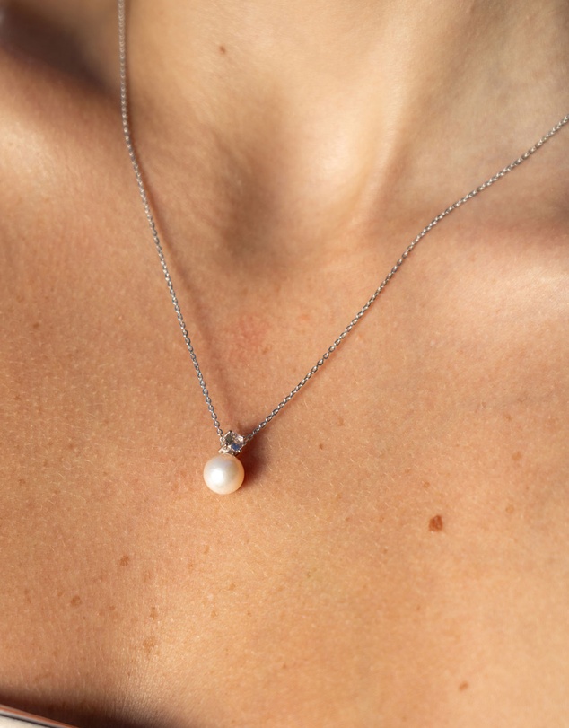 Georgini - Noosa Pink Freshwater And Morganite Cubic Zirconia Pendant Silver