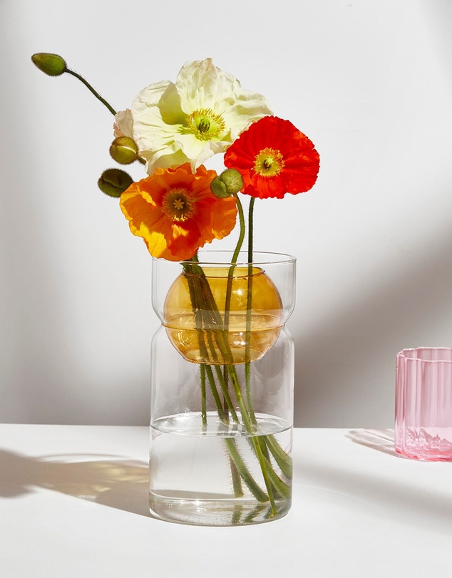 Fazeek - Balance Vase - Clear and Amber