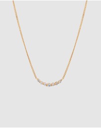 Elli Jewelry - Necklace Women White Lab Grown Diamond 925 Sterling Silver Gold Plated