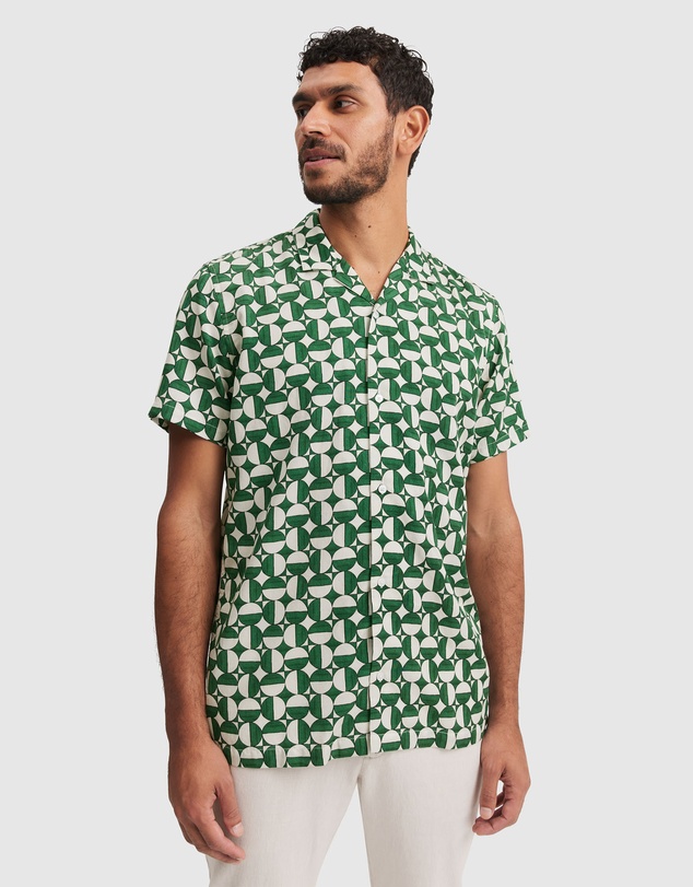 Country Road - Regular Fit Abstract Tencel Shirt