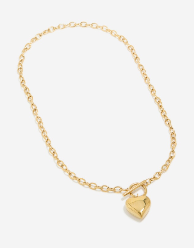 Lovisa - Waterproof Gold Plated Stainless Steel Chunky Heart T&O Necklace