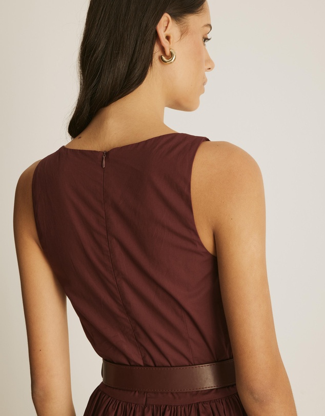 Atmos&Here - Mia Belted Poplin Maxi Dress