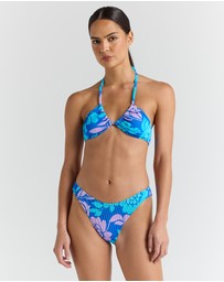 Poolside Paradiso - Vanuatu Ruched Halter Bikini Top - Ocean