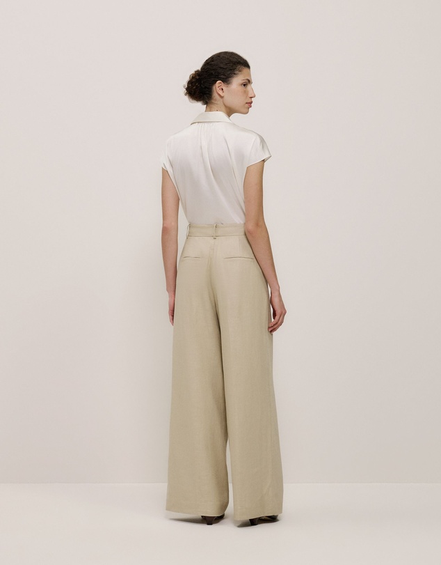 Trenery - Textured Wide Leg Pant in Clay
