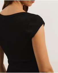 Atmos&Here - Scoop Neck Ribbed T-Shirt