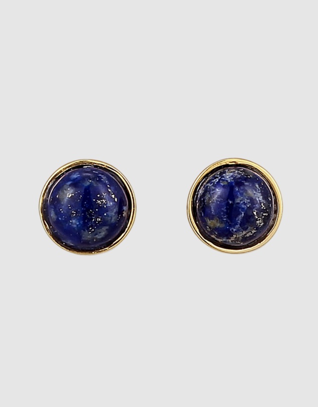 Elli Jewelry - Lapis Lazuli Stud Earrings in Gold-Plated 925 Silver