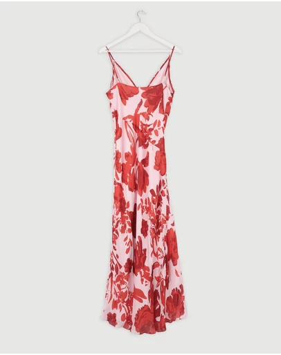 Revibe - Repaired Shona Joy Aleyna Plunged Maxi Dress - AU 12