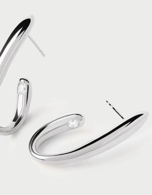 PDPAOLA - Volta Silver Hoop Earrings