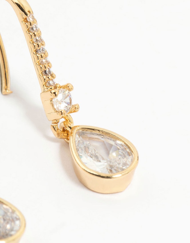 Lovisa - Gold Plated Diamante Pave Hook Earrings