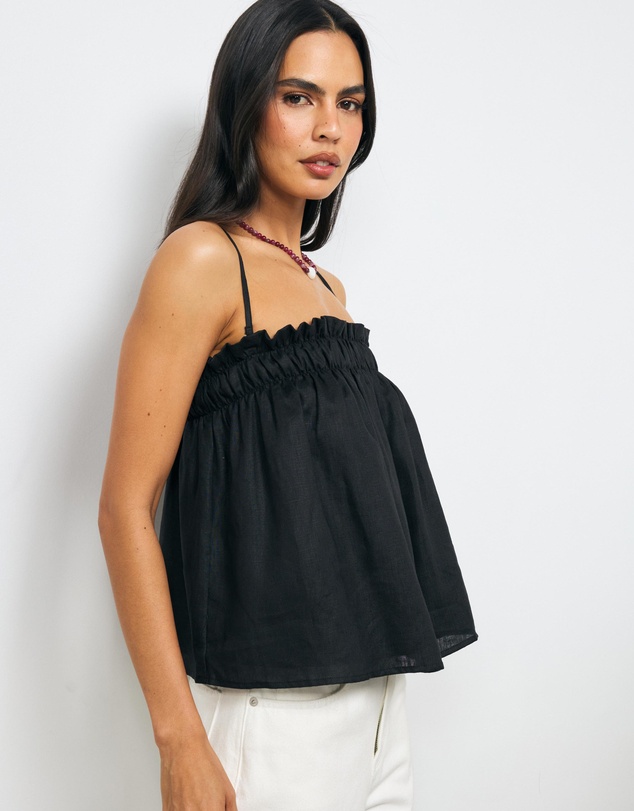 AERE - Alana Linen Strapless Top