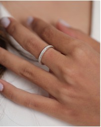 Elli Jewelry - Ring 925 Sterling Silver Band Crystals