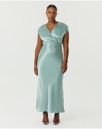 Third Form - Satin Cross Over Gather Dress