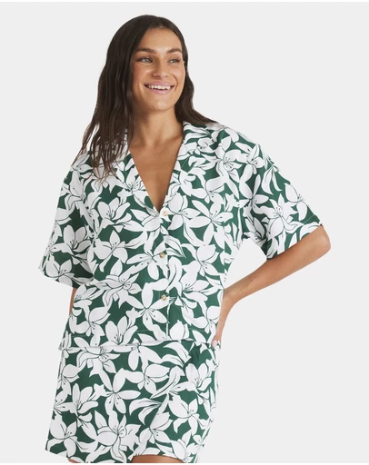 Roxy - Womens Khloe Salty Water Short Sleeve Shirt