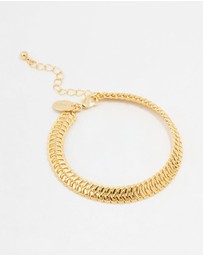 Lovisa - Thick Gold Plated Brass Herringbone Bracelet