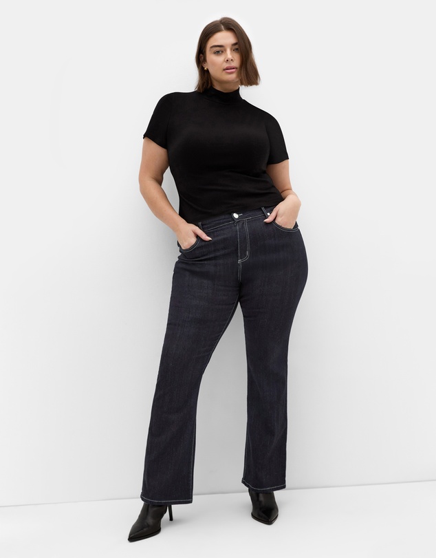 City Chic - Plus size CC Bootleg Petite Denim Jean - dark wash