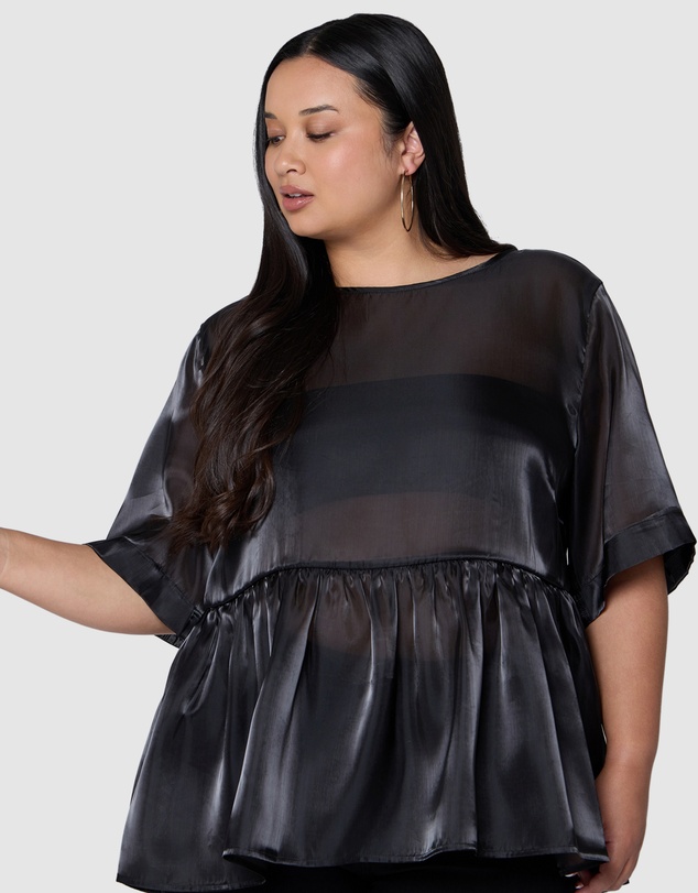 Sunday In The City - Empire Organza Peplum Top