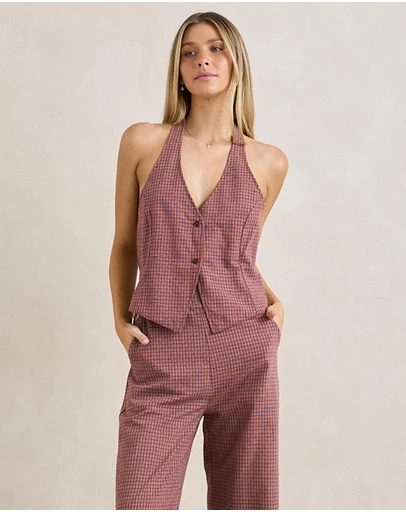 Rhythm - Lucy Check Halter Vest